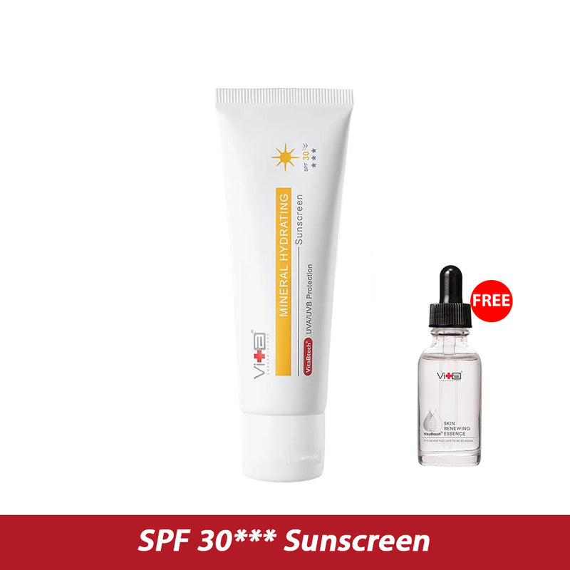 Swissvita Mineral Hydrating Sunscreen SPF30 50ml - Free Renewing Essence 14ml