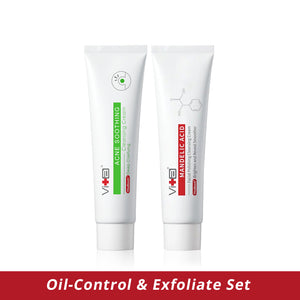 【Oil-control & Exfoliate】Swissvita Acne Soothing Cleansing Cream 100ml + Mandelic Acid Facial Polishing Cleansing Cream 100ml