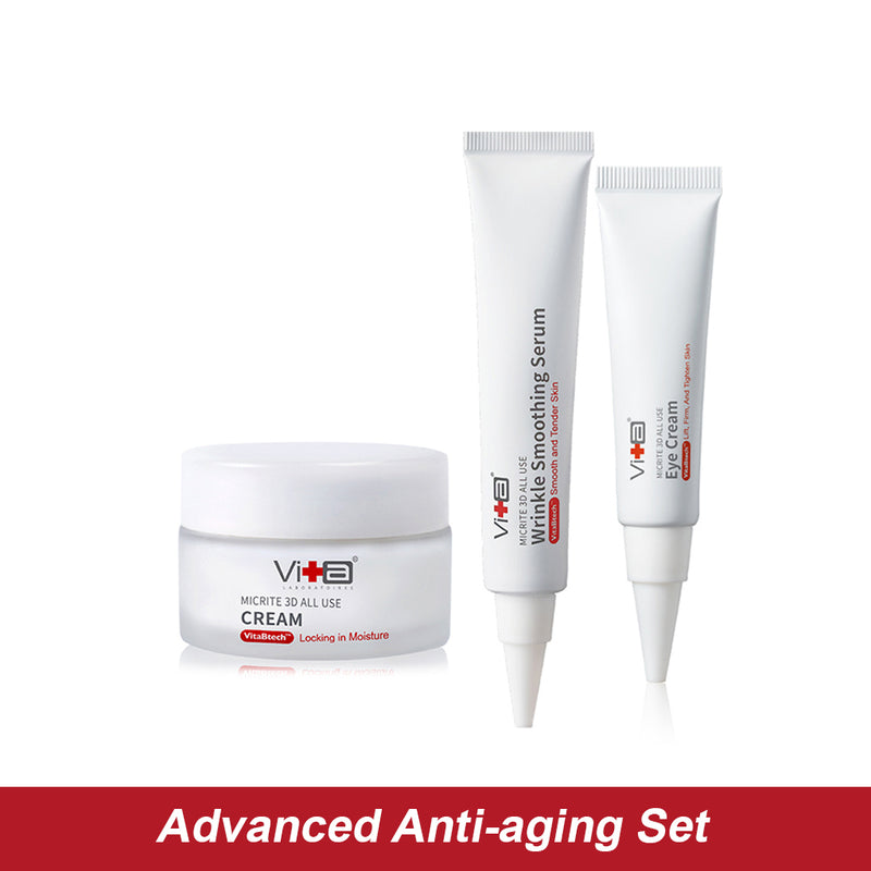 【Advanced Anti-aging Set】Swissvita Wrinkle Smoothing Serum 30g, Cream 60ml, Eye Cream 15g
