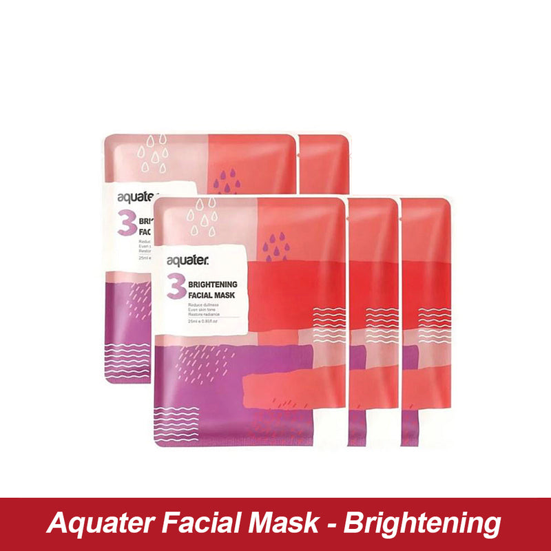 【Bundle Buy@5 PCS】Aquater Brightening Facial Mask 25ml [Exp: 01/12/2023]