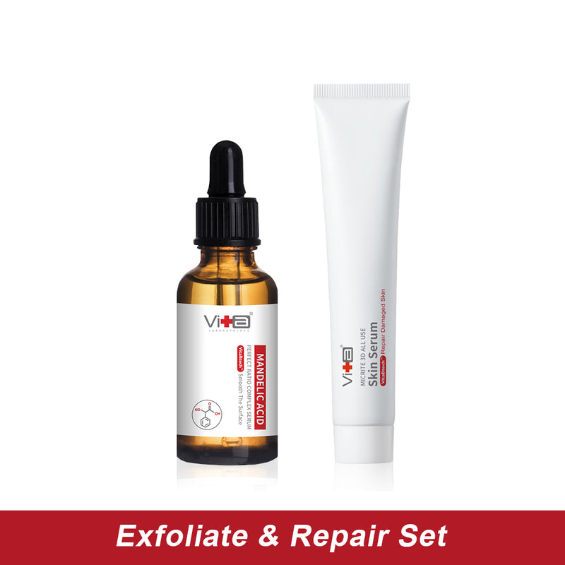 【Exfoliate & Repair Set】Mandelic Acid Serum 30ml,  Skin Serum 50g