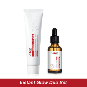 【Instant Glow Duo Set】Swissvita Mandelic Acid Facial Polishing Cleansing Cream 100ml, Mandelic Acid Serum 30ml