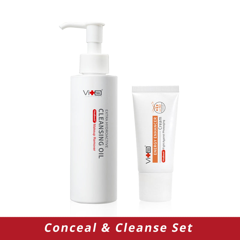 【Conceal & Cleanse Set】Swissvita Energy Enhancer Cream 30g,  Swissvita Cleansing Oil 150ml